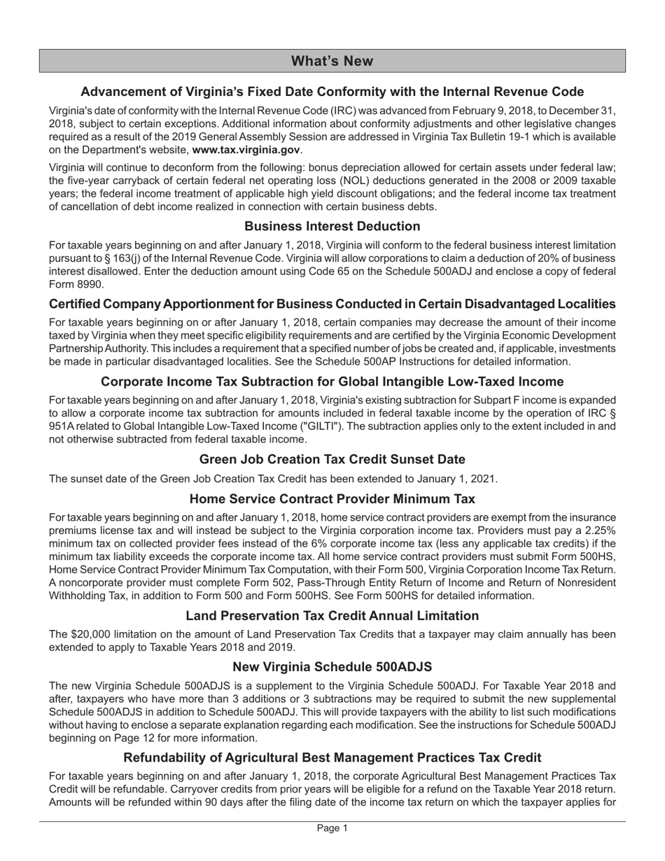 Instructions for Form 500 Virginia Corporation Income Tax Return - Virginia, Page 3