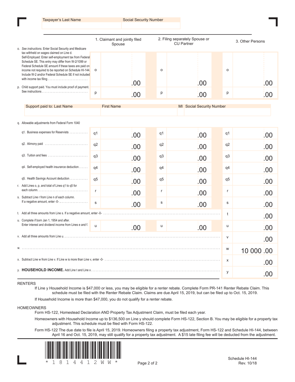 Form PR-141 Vermont Renter Rebate Claim - Vermont, Page 3