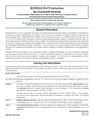 Instructions for Schedule BI-472 Non-composite Schedule - Vermont