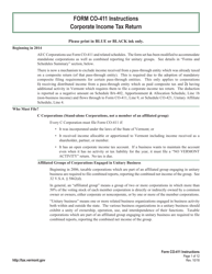 Document preview: Instructions for VT Form CO-411 Corporate Income Tax Return - Vermont