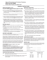 Form RI-1040H Property Tax Relief Claim - Rhode Island, Page 3
