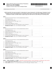 Document preview: Form RI-1040MU Credit for Income Taxes Paid to Multiple States - Rhode Island