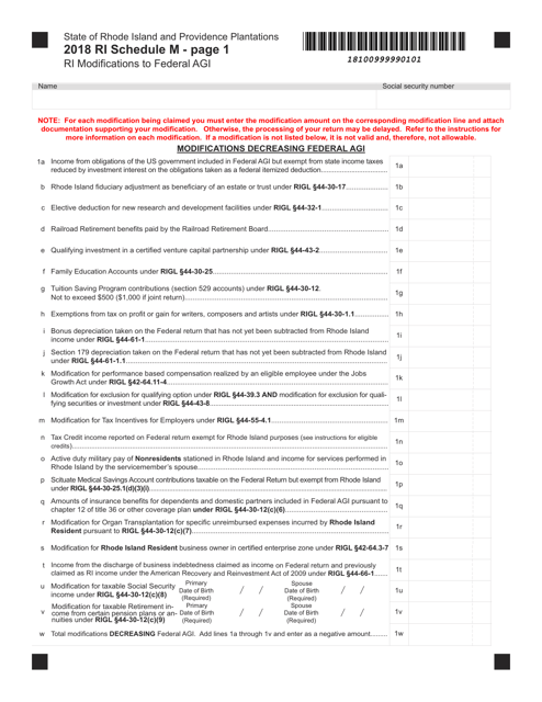 Schedule M 2018 Printable Pdf