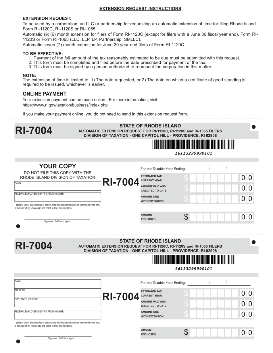 Form Ri 7004 Fill Out Sign Online And Download Fillable Pdf Rhode Island Templateroller 2275