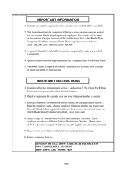 Form TX-16 Claim for Refund of Temporary Disability Insurance Tax - Rhode Island, Page 2