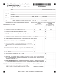 Form RI-1096PT Pass-Through Withholding Return and Transmittal - Rhode Island