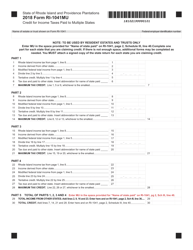 Document preview: Form RI-1041MU Credit for Income Taxes Paid to Multiple States - Rhode Island
