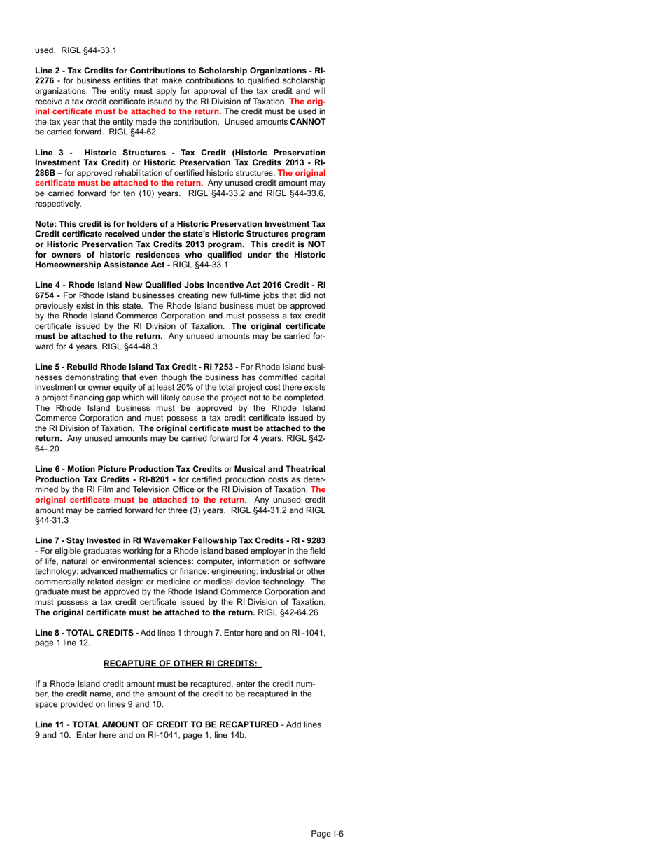 Instructions for Form RI-1041 Fiduciary Income Tax Return - Rhode Island, Page 6