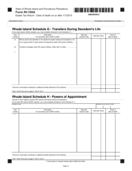 Form RI-100A Estate Tax for Decedents With a Date of Death on or After January 1, 2015 - Rhode Island, Page 13