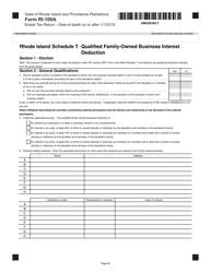 Form RI-100A Estate Tax for Decedents With a Date of Death on or After January 1, 2015 - Rhode Island, Page 20
