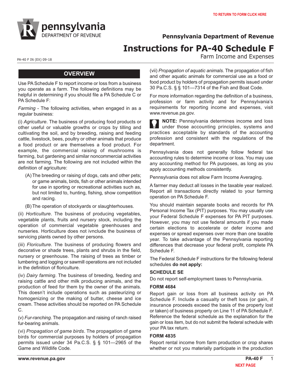 Form PA-40 Schedule F Farm Income and Expenses - Pennsylvania, Page 3