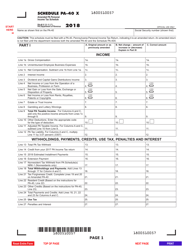 Form PA-40 X Schedule PA-40 X - 2018 - Fill Out, Sign Online and