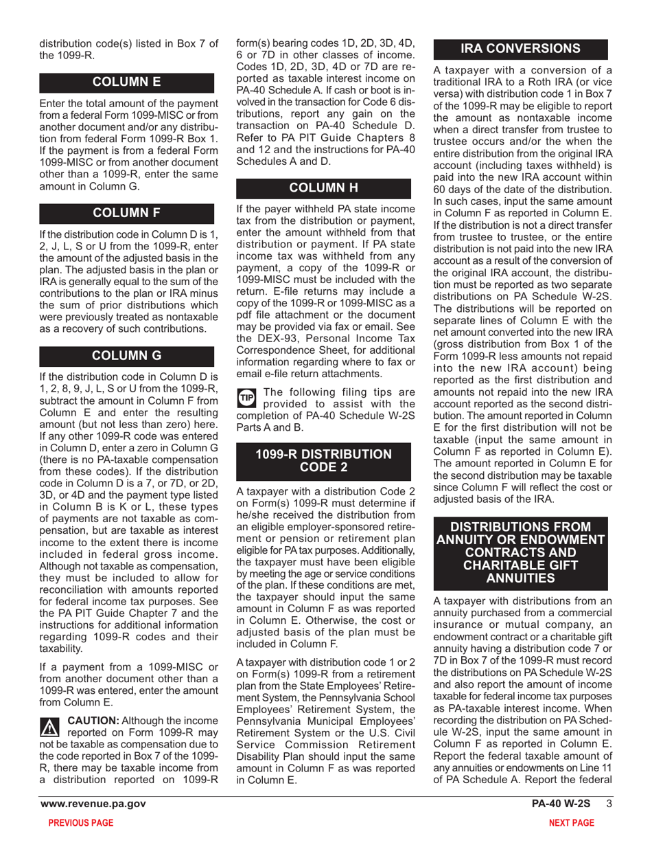 Form PA-40 Schedule W-2S Wage Statement Summary - Pennsylvania, Page 5