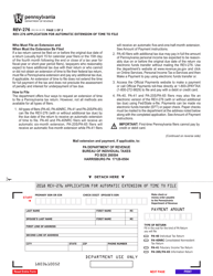Document preview: Form REV-276 Application for Automatic Extension of Time to File - Pennsylvania