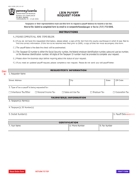 Document preview: Form REV-1038 Lien Payoff Request Form - Pennsylvania