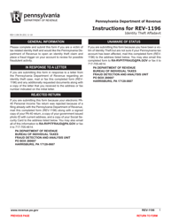 Form REV-1196 Identity Theft Affidavit - Pennsylvania, Page 3