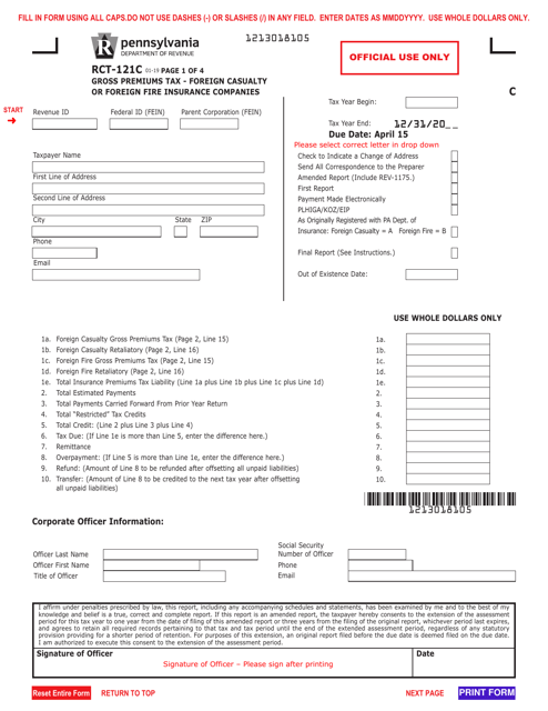 Form RCT-121C  Printable Pdf