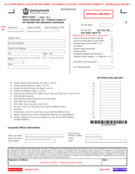 Form RCT-121C Gross Premiums Tax - Foreign Casualty or Foreign Fire Insurance Companies - Pennsylvania