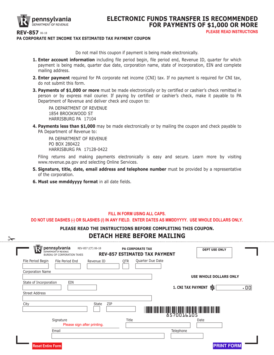 Form REV-857 - Fill Out, Sign Online and Download Fillable PDF ...