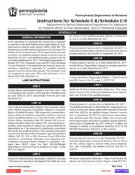 Form REV-1834 Schedule C-8 Adjustment for Bonus Depreciation - Pennsylvania, Page 3