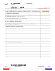 Document preview: Form PA-20S (PA-65 A) Schedule A Interest Income - Pennsylvania, 2018