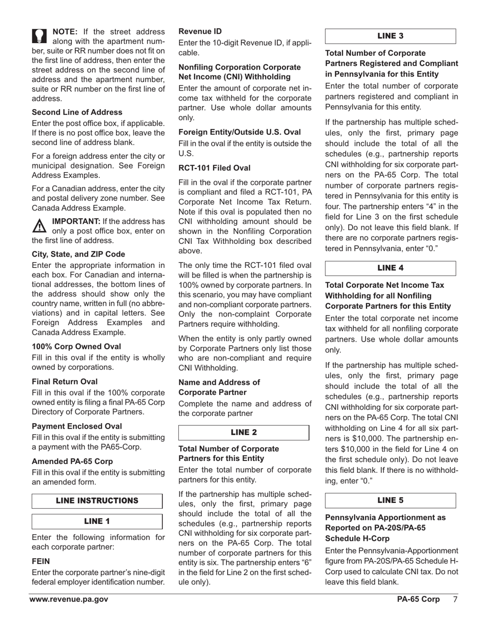 Form PA-65 CORP Directory of Corporate Partners - Pennsylvania, Page 9