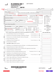 Document preview: Form PA-20S (PA-65 NRK-1) Schedule NRK-1 Nonresident Schedule of Shareholder/Partner/Beneficiary Pass Through Income, Loss and Credits - Pennsylvania