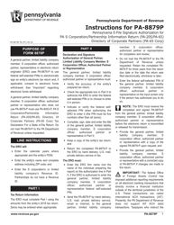 Form PA-8879P Pennsylvania E-File Signature Authorization for Pa S Corporation/Partnership Information Return (Pa-20s/Pa-65) - Directory of Corporate Partners (Pa-65 Corp) - Pennsylvania, Page 3