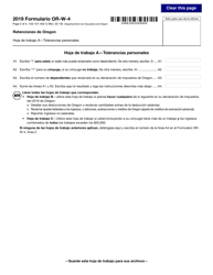 Formulario 150-101-402-5 (OR-W-4) Certificado De Asignacion De Retencion De Empleados - Oregon (Spanish), Page 2