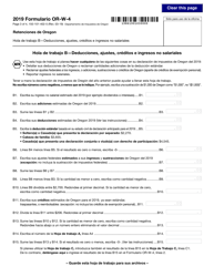 Formulario 150-101-402-5 (OR-W-4) Certificado De Asignacion De Retencion De Empleados - Oregon (Spanish), Page 3