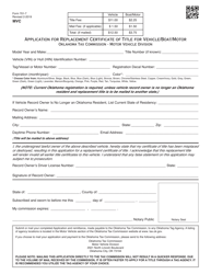Document preview: OTC Form 701-7 Application for Replacement Certificate of Title for Vehicle/Boat/Motor - Oklahoma