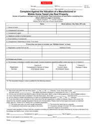 Document preview: Form DTE1M Complaint Against the Valuation of a Manufactured or Mobile Home Taxed Like Real Property - Ohio