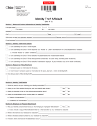 Document preview: Form IT TA Identity Theft Affidavit - Ohio