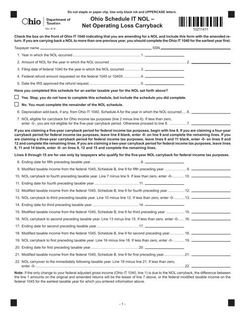 Ohio Net Operating Loss Carryback - Fill Out, Sign Online and Download ...