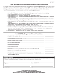 Form MNP NOL DW Municipal Net Profit Tax Net Operating Loss Deduction Worksheet - Ohio, Page 2