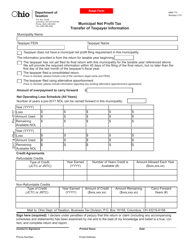 Document preview: Form MNP TTI Municipal Net Profit Tax Transfer of Taxpayer Information - Ohio