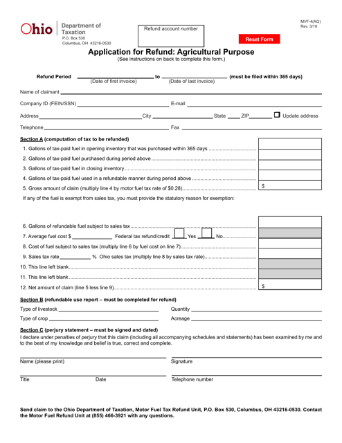 Form MVF-4(AG)  Printable Pdf