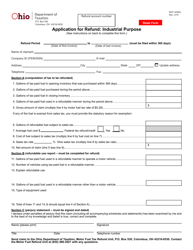 Form MVF-4(IND) Application for Refund: Industrial Purpose - Ohio