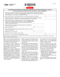Document preview: Unreimbursed Health Care Expenses Worksheet for Ohio Schedule a, Line 34 - Ohio