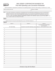 Form 500 Net Operating Loss Deduction - New Jersey, Page 6