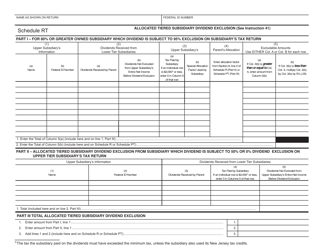 Schedule RT Allocated Tiered Subsidiary Dividend Exclusion - New Jersey, Page 3