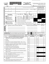 Form NJ-1040NR Income Tax Nonresident Return - New Jersey