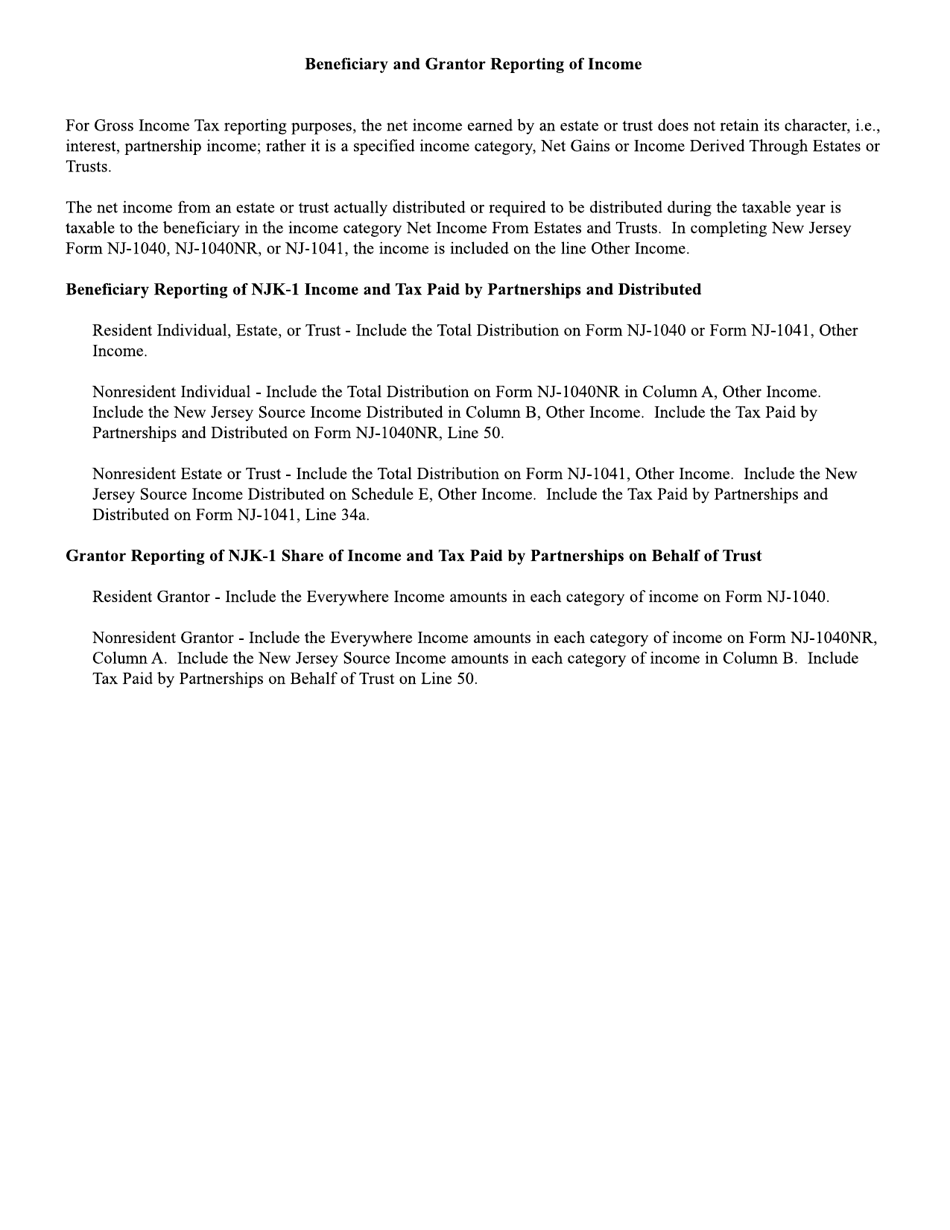 Form NJ-1041 Fiduciary Return - New Jersey, Page 8