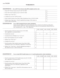 Form NJ-2210 Underpayment of Estimated Tax by Individuals, Estates or Trusts - New Jersey, Page 2
