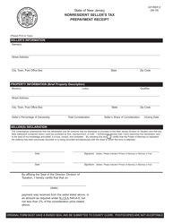 Form GIT/REP-2 Nonresident Seller&#039;s Tax Prepayment Receipt - New Jersey