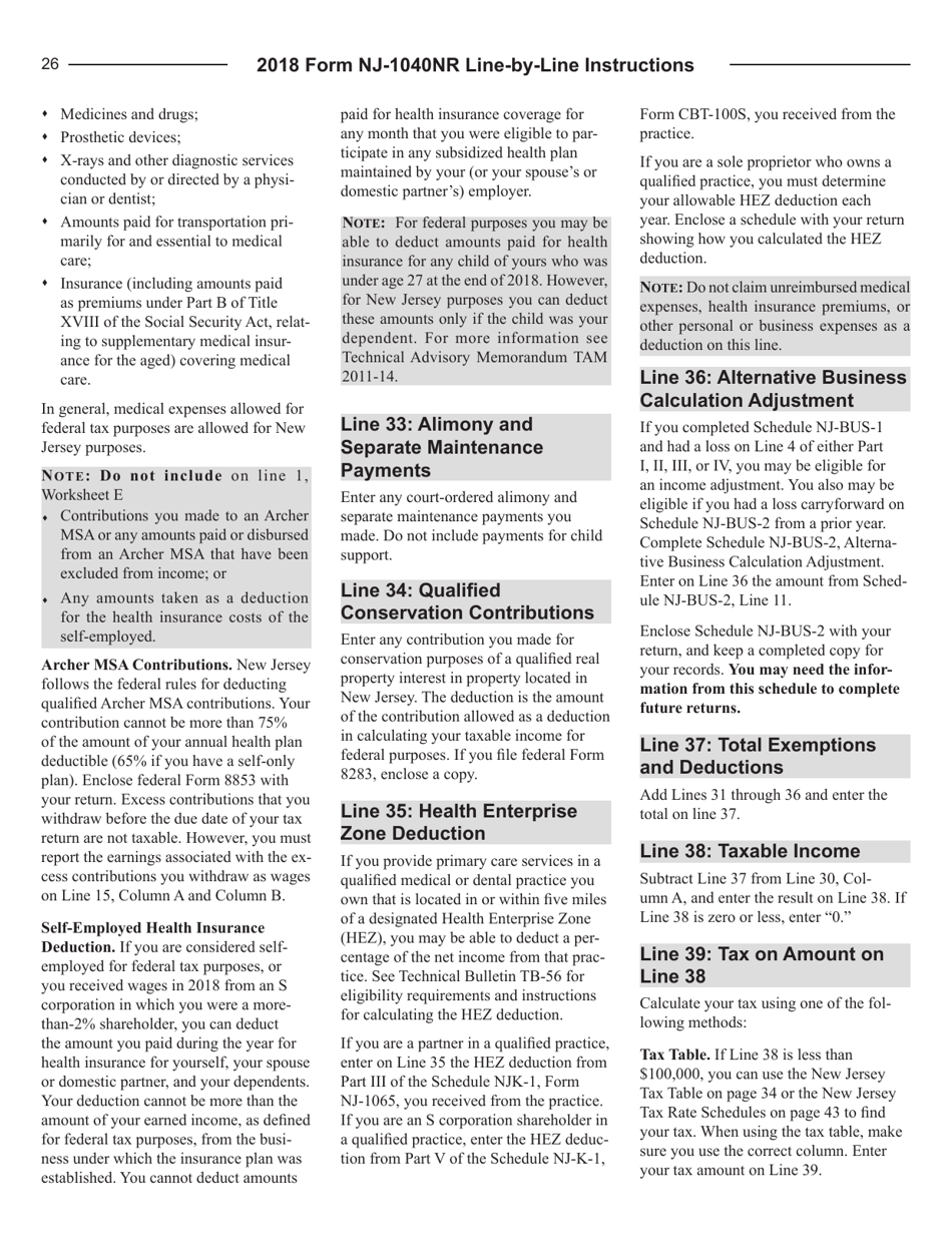 Instructions for Form NJ-1040NR New Jersey Income Tax Nonresident Return - New Jersey, Page 26