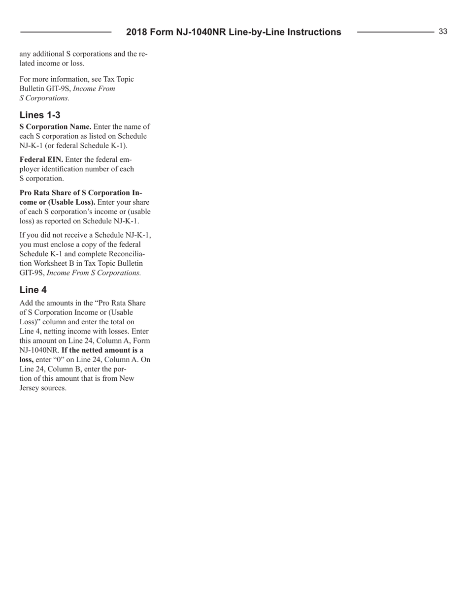 Instructions for Form NJ-1040NR New Jersey Income Tax Nonresident Return - New Jersey, Page 33