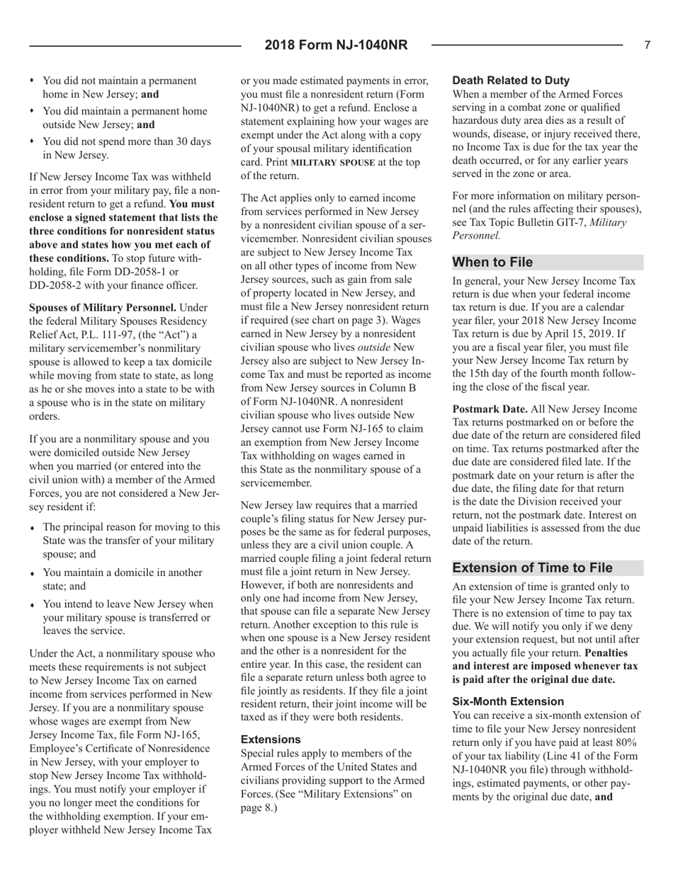 Instructions for Form NJ-1040NR New Jersey Income Tax Nonresident Return - New Jersey, Page 7