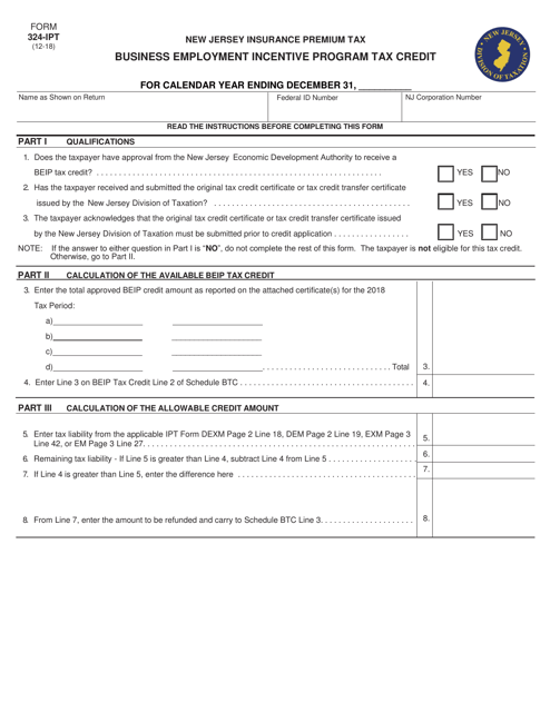 Form 324-IPT  Printable Pdf