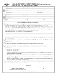 Form NJ-1065E Exempt Corporate Partner Statement - New Jersey